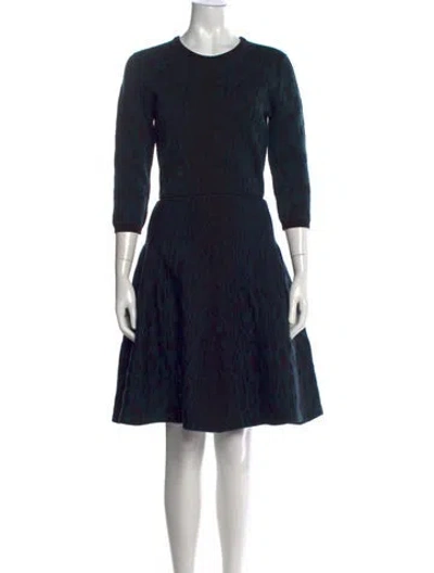 Pre-owned Lanvin Wool Knee-length Dress In Blue