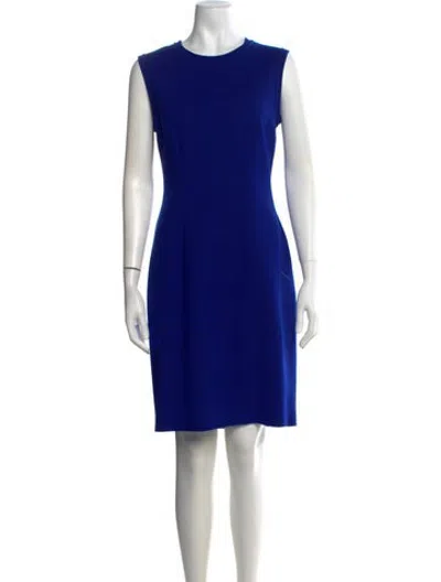 Pre-owned Lanvin Wool Knee-length Dress In Blue