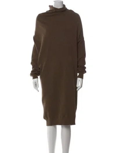Pre-owned Lanvin Wool Knee-length Dress In Brown