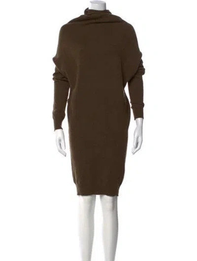 Pre-owned Lanvin Wool Knee-length Dress In Brown