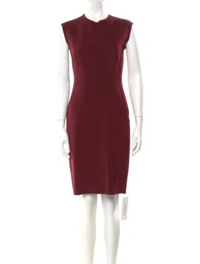 Pre-owned Lanvin Wool Knee-length Dress In Burgundy