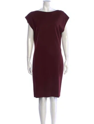 Pre-owned Lanvin Wool Knee-length Dress In Burgundy