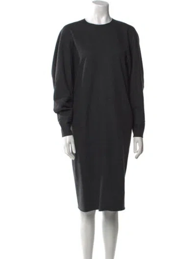 Pre-owned Lanvin Wool Knee-length Dress In Gray