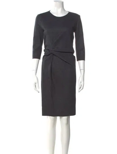 Pre-owned Lanvin Wool Knee-length Dress In Gray