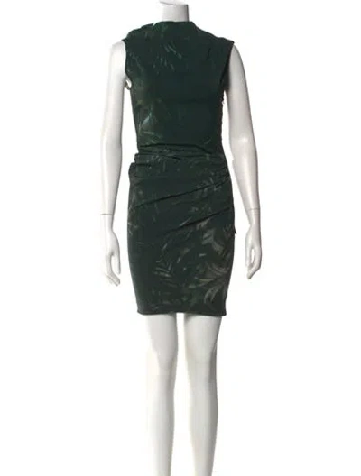Pre-owned Lanvin Wool Knee-length Dress In Green