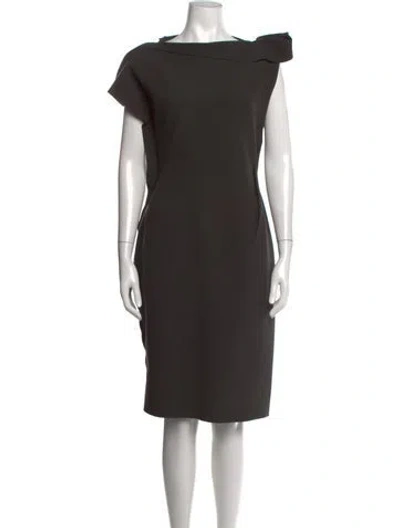 Pre-owned Lanvin Wool Knee-length Dress In Grey