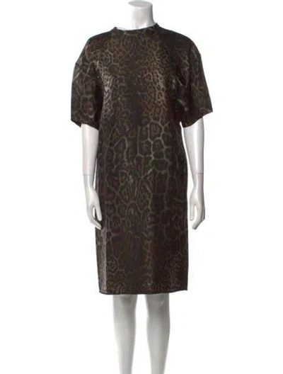 Pre-owned Lanvin Wool Knee-length Dress In Neutral
