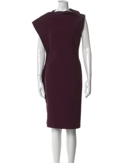 Pre-owned Lanvin Wool Knee-length Dress In Purple