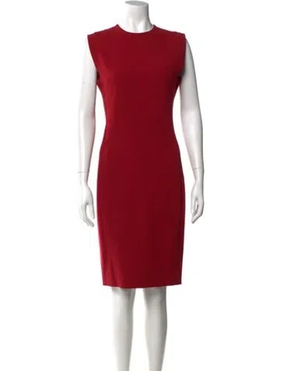 Pre-owned Lanvin Wool Knee-length Dress In Red