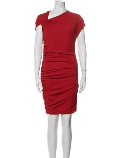 Pre-owned Lanvin Wool Knee-length Dress In Red