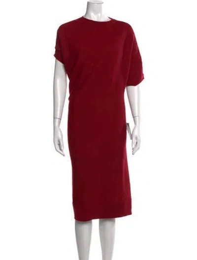 Pre-owned Lanvin Wool Knee-length Dress W/ Tags In Red
