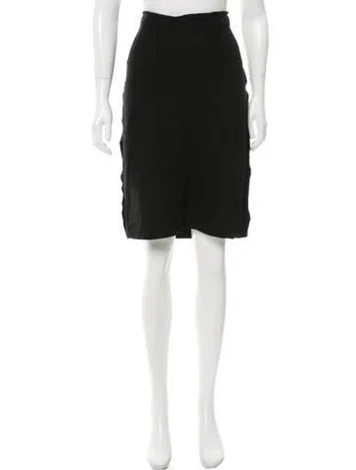 Pre-owned Lanvin Wool Knee-length Pencil Skirt In Black