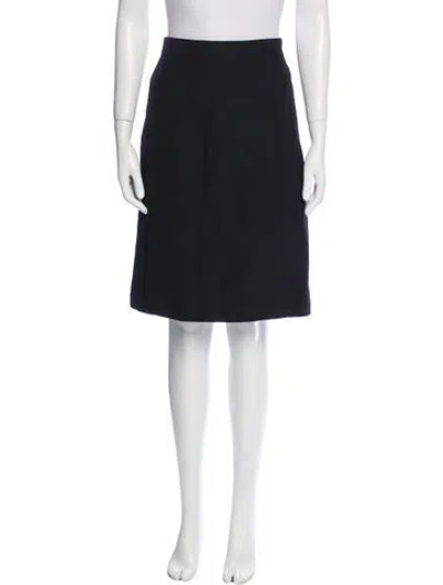 Pre-owned Lanvin Wool Knee-length Skirt In Black