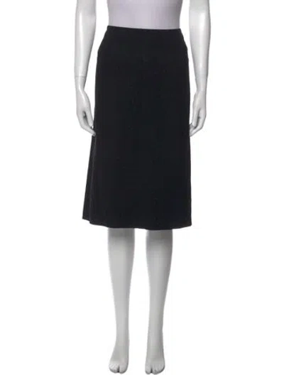 Pre-owned Lanvin Wool Knee-length Skirt In Black