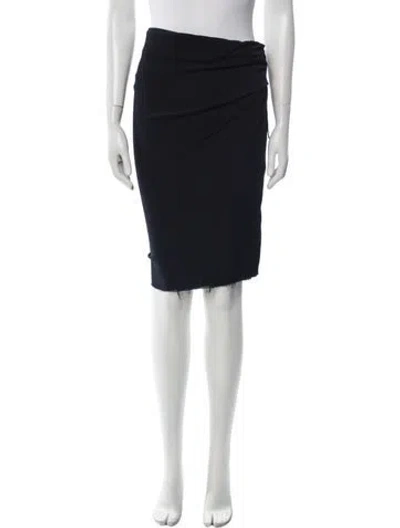 Pre-owned Lanvin Wool Knee-length Skirt In Black
