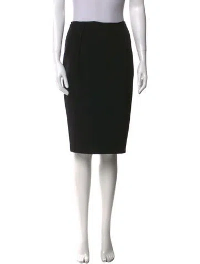 Pre-owned Lanvin Wool Knee-length Skirt In Black
