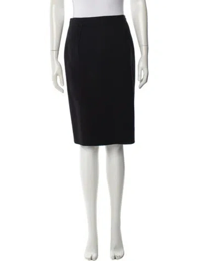 Pre-owned Lanvin Wool Knee-length Skirt In Black