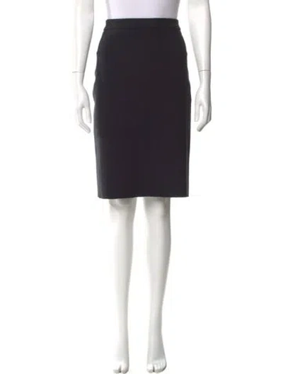 Pre-owned Lanvin Wool Knee-length Skirt In Black