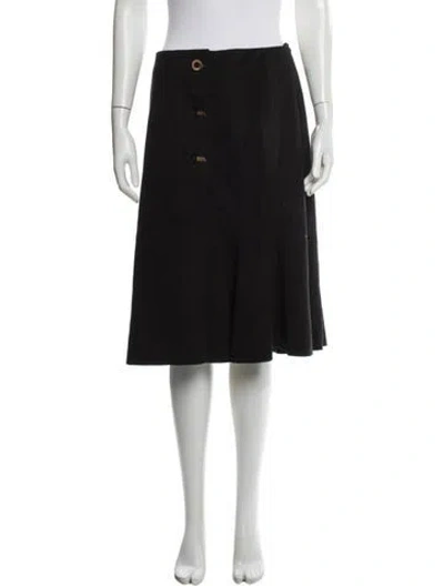 Pre-owned Lanvin Wool Knee-length Skirt In Black