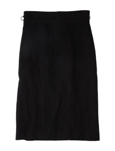 Pre-owned Lanvin Wool Knee-length Skirt In Black