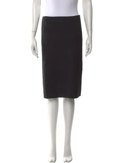 Pre-owned Lanvin Wool Knee-length Skirt In Black