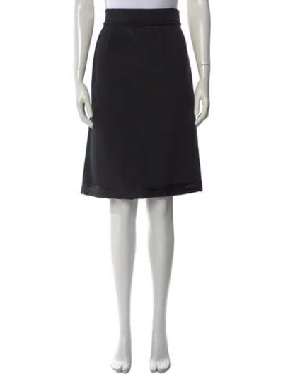 Pre-owned Lanvin Wool Knee-length Skirt In Black