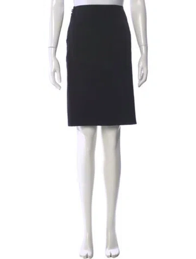 Pre-owned Lanvin Wool Knee-length Skirt In Black