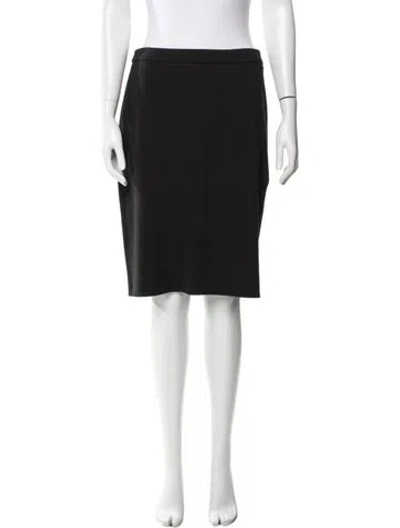 Pre-owned Lanvin Wool Knee-length Skirt In Black