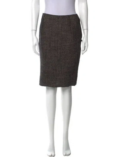 Pre-owned Lanvin Wool Knee-length Skirt In Black