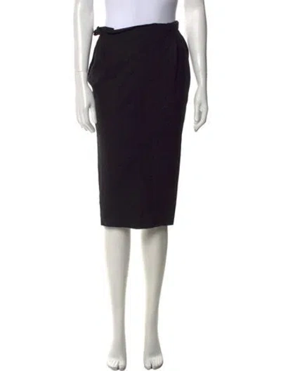 Pre-owned Lanvin Wool Knee-length Skirt In Black