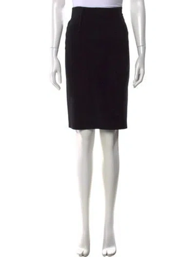 Pre-owned Lanvin Wool Knee-length Skirt In Black