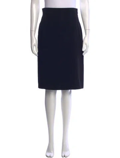 Pre-owned Lanvin Wool Knee-length Skirt In Black