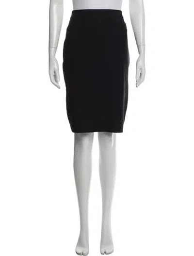 Pre-owned Lanvin Wool Knee-length Skirt In Black