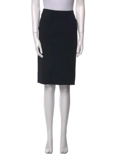 Pre-owned Lanvin Wool Knee-length Skirt In Blue