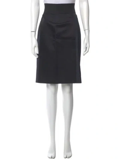 Pre-owned Lanvin Wool Knee-length Skirt In Gray