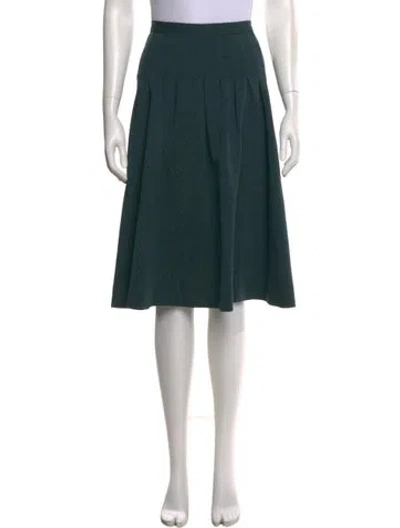 Pre-owned Lanvin Wool Knee-length Skirt In Green