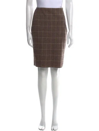 Pre-owned Lanvin Wool Knee-length Skirt In Neutral