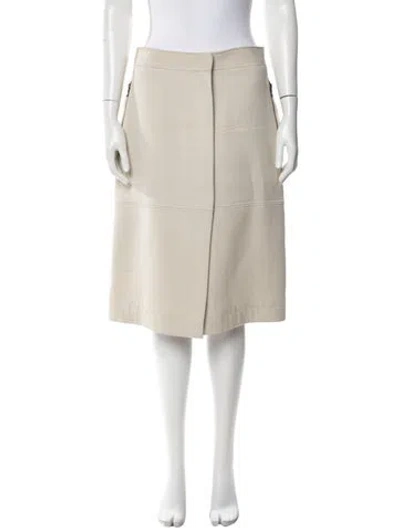 Pre-owned Lanvin Wool Knee-length Skirt In Neutral