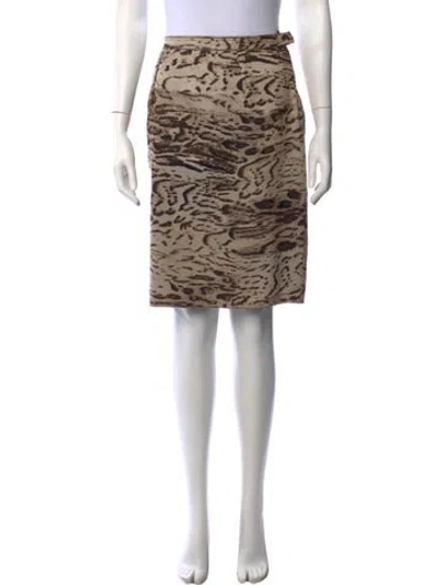 Pre-owned Lanvin Wool Knee-length Skirt In Neutrals