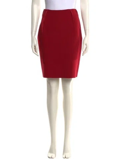 Pre-owned Lanvin Wool Knee-length Skirt In Red