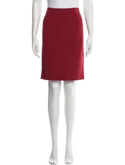 Pre-owned Lanvin Wool Knee-length Skirt In Red
