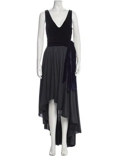Pre-owned Lanvin Wool Long Dress In Black