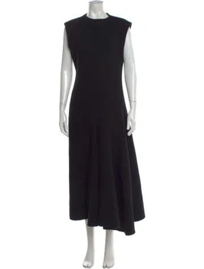 Pre-owned Lanvin Wool Long Dress In Black