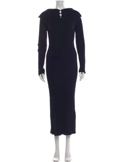 Pre-owned Lanvin Wool Long Dress In Blue
