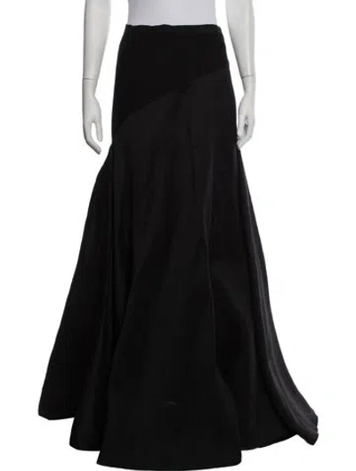 Pre-owned Lanvin Wool Long Skirt In Black