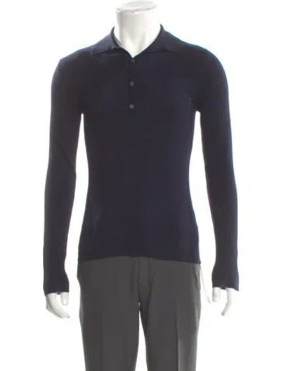 Pre-owned Lanvin Wool Long Sleeve Shirt In Blue