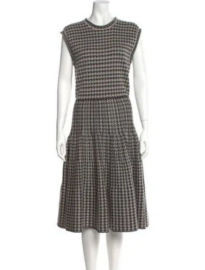 Pre-owned Lanvin Wool Midi Length Dress In Black