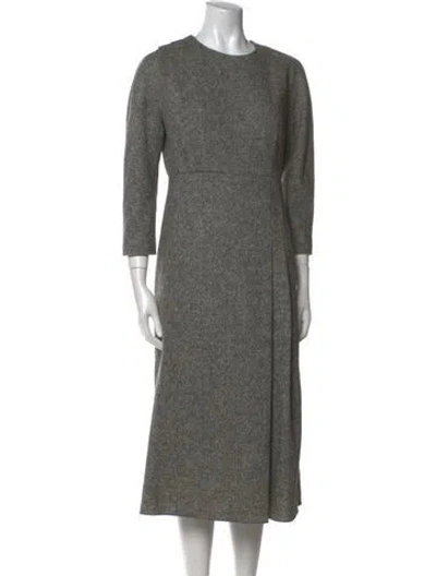 Pre-owned Lanvin Wool Midi Length Dress In Black