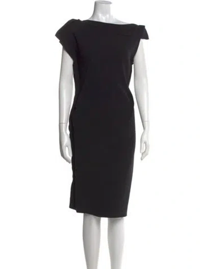 Pre-owned Lanvin Wool Midi Length Dress In Blue