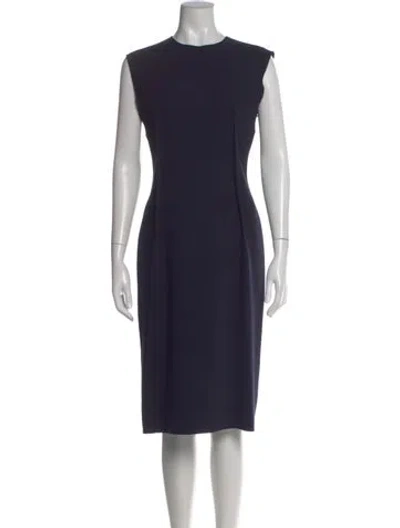Pre-owned Lanvin Wool Midi Length Dress In Blue